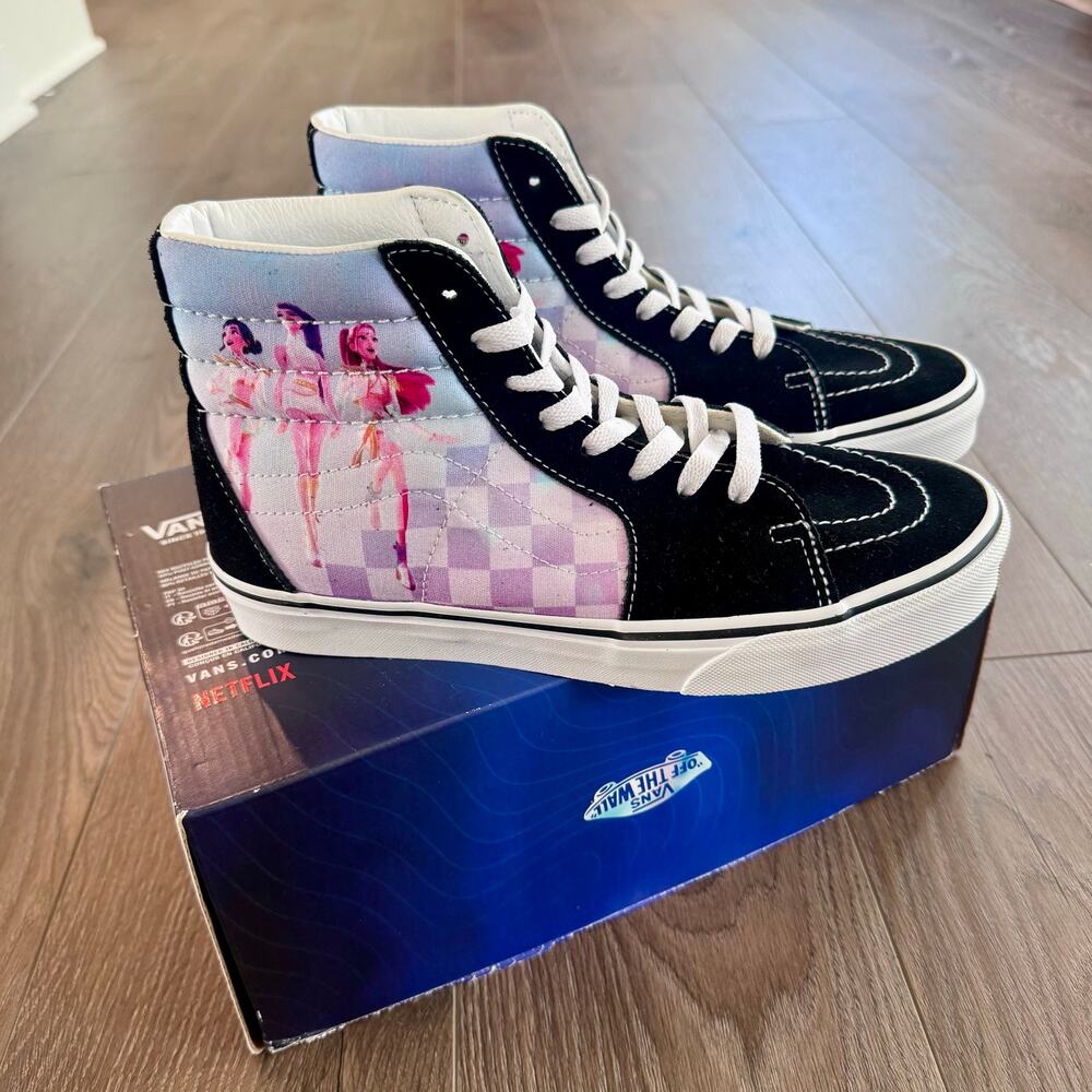 VANS Skate High Sneakers KPop Demon Hunters HUNTR/X Black Purple Youth Sz 6.5
